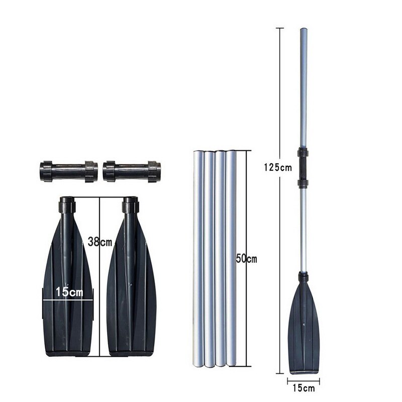 2 uds. Bote desmontable de aluminio reforzado remos remo largo PVC bote inflable canoa tipo Kayak para pesca Paddle Pad