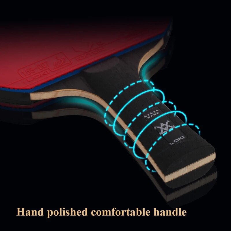 Loki 9 Ster Professionele Tafeltennis Racket Carbon Blade Pingpong Bat Ping Pong Paddle Met Hoge Kleverige Rubber Care Kit