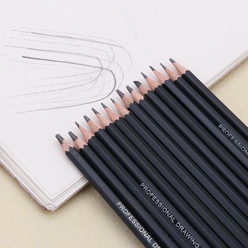 14Pcs Sketch Art Drawing Graphite Pencil 12B 10B 8B 7B 6B 5B 4B 3B 2B 1B 2H HB