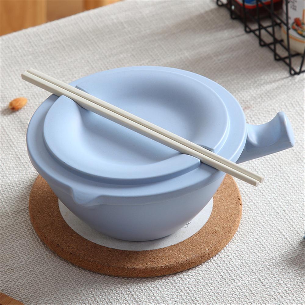 Japanese Bamboo Instant Noodle Bowl With Lid Chopsticks Kitchen Ramen Bowl Food ContainerSoup For Kids Soup Salad Bowl ED