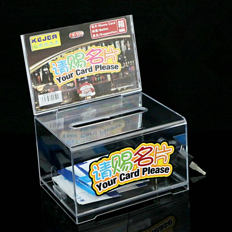 1 pcs High capacity Exhibition hall Business Card Holder Ballot Box Suggestion Box With Stickers