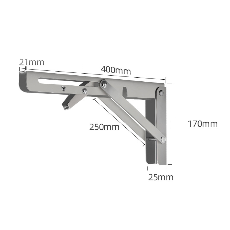 2pcs Folding Bracket For Shelf Table Desk Wall Mounted Support Collapsible Long Release Arm Space Savin Durable: 16 Inch White