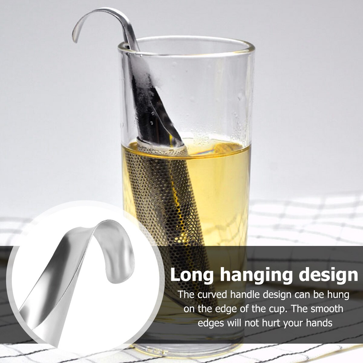 Portable Home Tea Accessories Filter Stainless Steel Tea Maker Piping Tea Spoon Brewer Long Handle Metal Cup