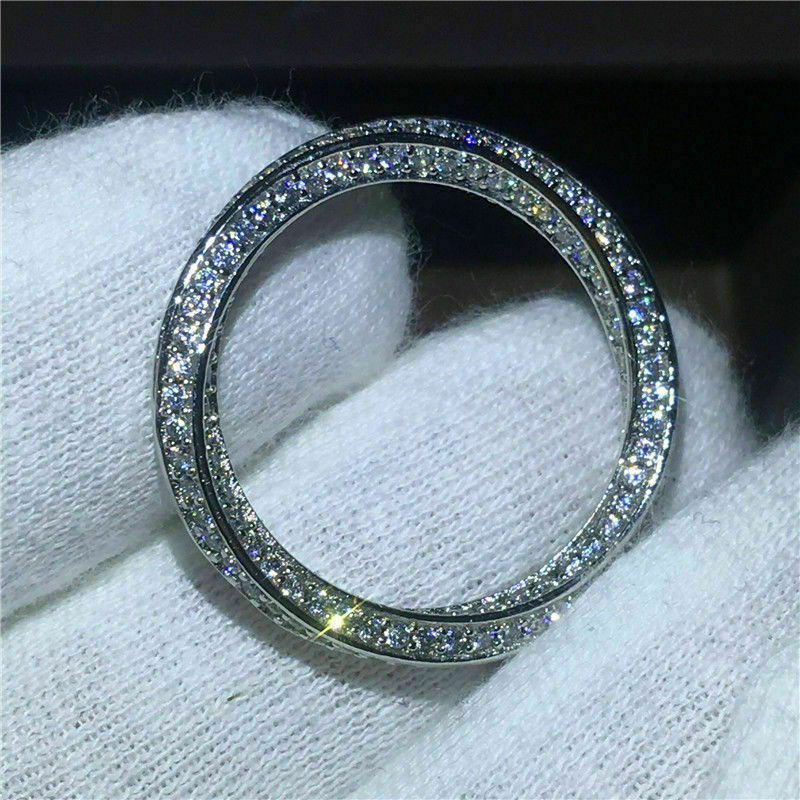 Anello sottile minimalista femminile in cristallo bianco anello classico Color argento amore fedi nuziali per donna fascino geometria piccolo anello di fidanzamento