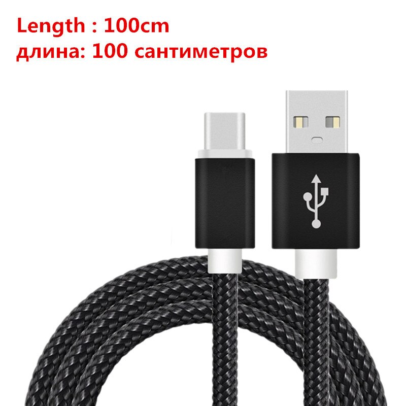 Type c-oplaadkabel en reislader voor de eu voor samsung  a9 star note 9 8 huawei nova 3 p20 pro, nokia 6.1 plus, oneplus 2, 2, 5t 6 5 3t 3: 100 cm zwarte kabels