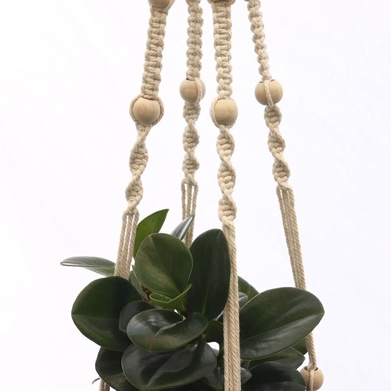 Nordic Opknoping Manden Bloempot Plant Houder Vintage Katoen Muur Opknoping Mand Bloempot Netto Macrame Plant Hangers Thuis Decor