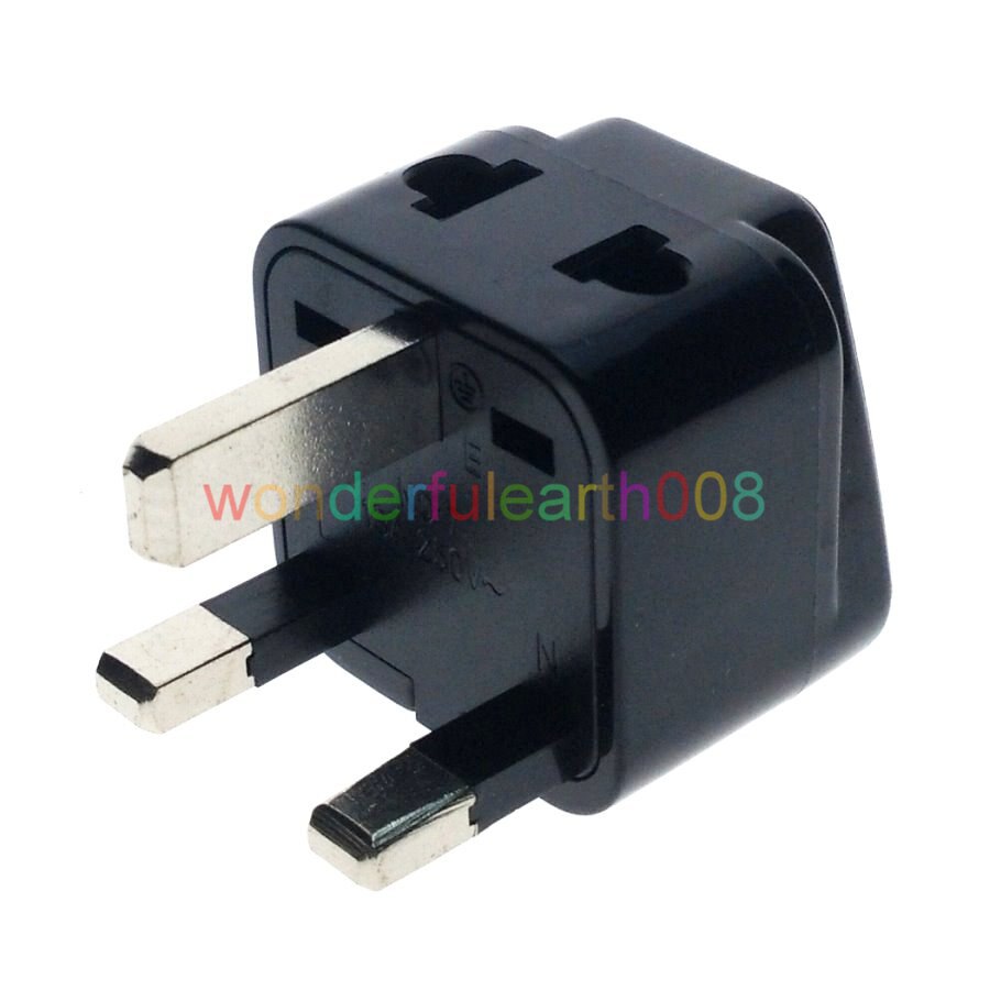 (10 PCS) UK, Singapore, Malaysia, Brunei, HK, 2 in 1 Electrical Plug Adapter AC100~250V 13A Black Color