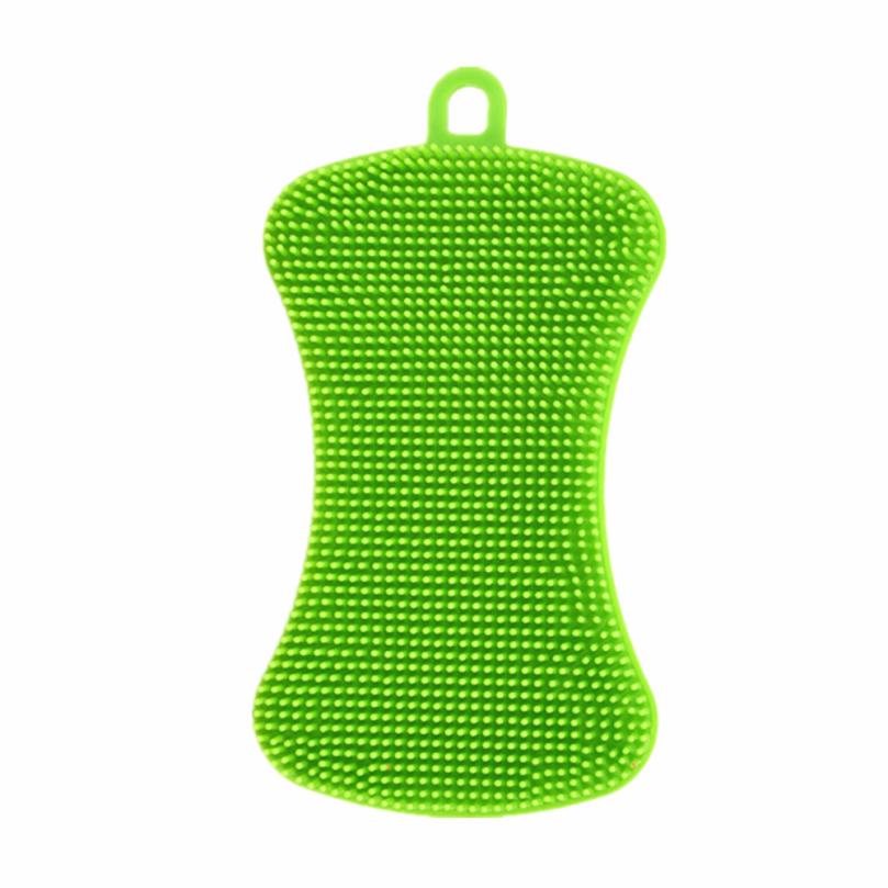 1Pc Silicone Dish Washing Sponge Scrubber Kitchen Cleaning Antibacterial Tool Strong Decontamination Ability m21