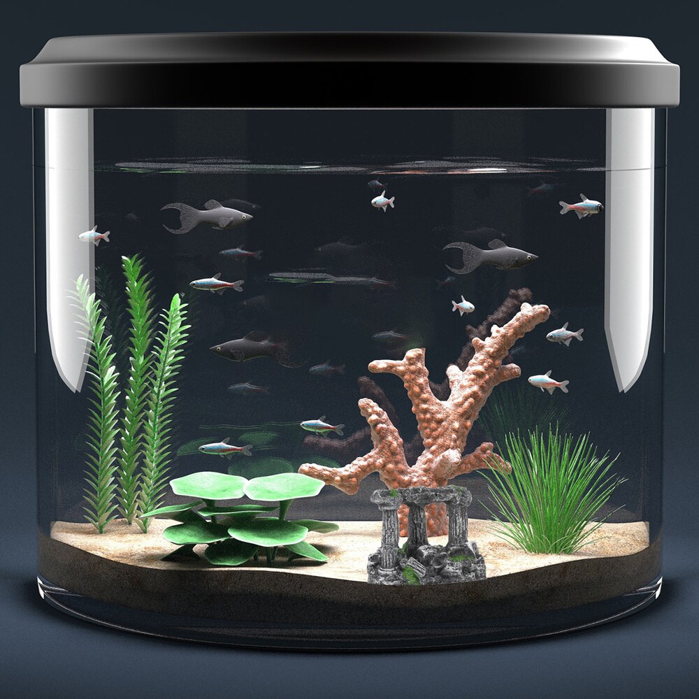Akvarieindretning hule akvarium simulation romersk søjle indretning harpiks akvarium: Grå 1