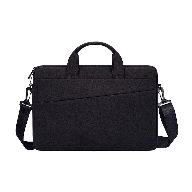 Laptop Bag 13.3/14.1/15.6 inch Notebook Shoulder Bag Laptop Messenger Macbook Air Pro Sleeve Computer Handbag Travel Briefcase: Black with strap / 15.6 inch