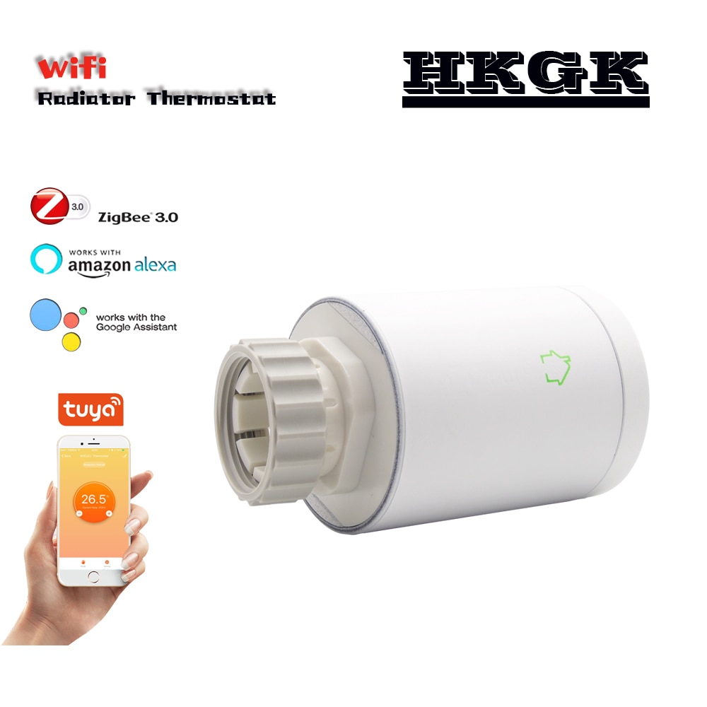 Zigbee smart Thermostatic valve with programmable ，Voice control temperature controller via Alexa