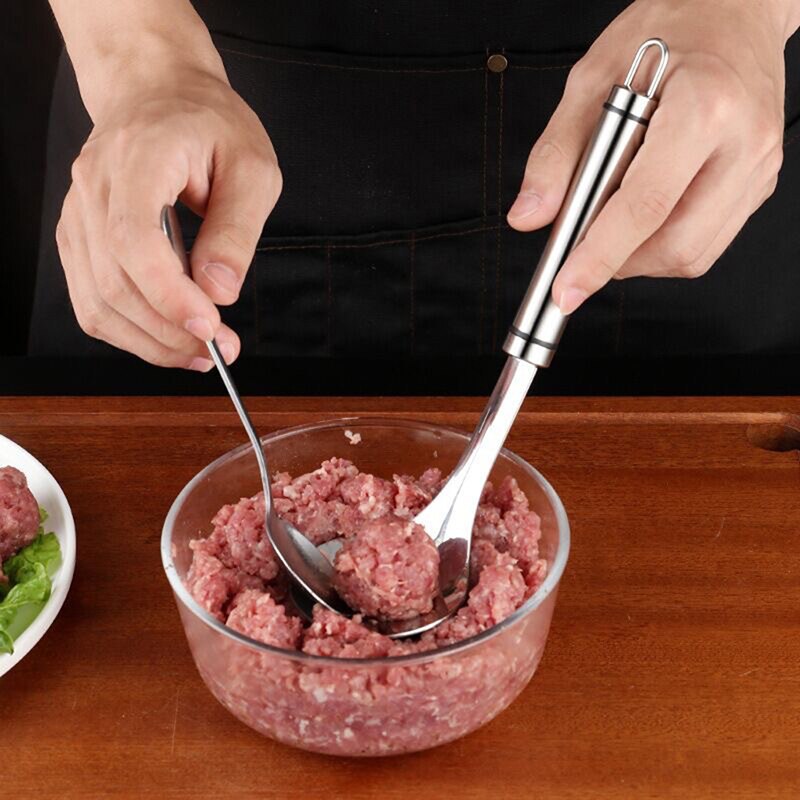 Non-Stick Meatball Maker Spoon Meat Baller With Elliptical Leakage Hole Meat Ball Mold Kitchen Utensil Gadget Meat Tool
