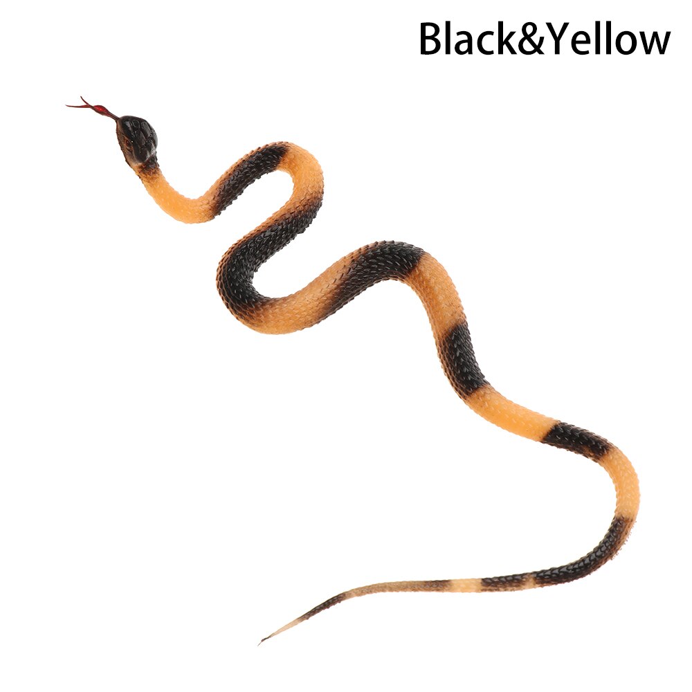 Serpent en caoutchouc de haute Simulation 1 pièce | Jouet Halloween Prank, accessoires pour décor, jouets Gag pour enfants, blagues animaux modèle serpent effrayant et humoristique: black and yellow