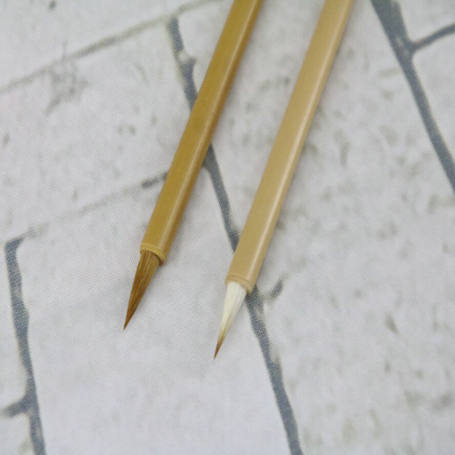 2 unids/set pequeños pinceles de caligrafía China para minúscula pincel para óleo material escolar para Bellas Artes
