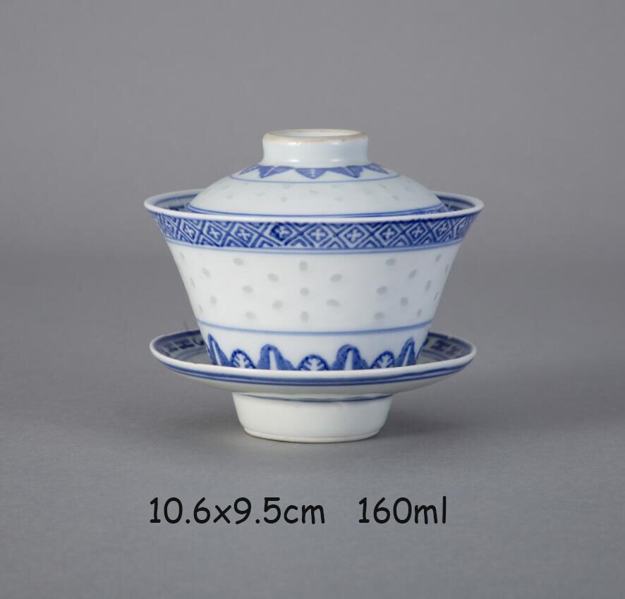 160ml jingdezhen blå og hvid porcelæn te terrin kop kinesisk stil dæk skål te gaiwan te gryde sæt rejse smuk kedel: Default Title