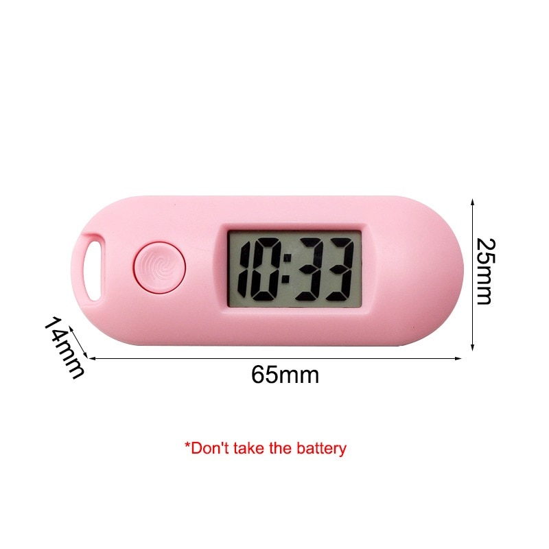 Mini horloge numérique de poche, silencieuse, lumineuse, Portable, affichage LCD, rétro-éclairé vert, pour étudiant, bibliothèque d'étude