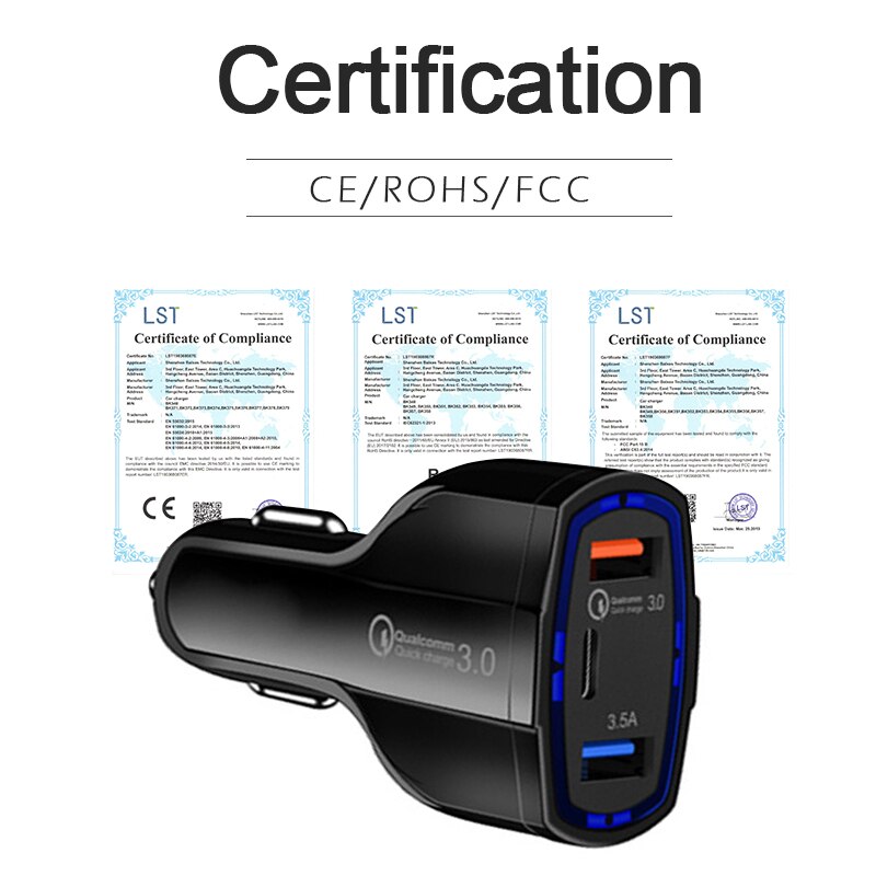 Schnell QC 3,0 Dual USB Auto Ladegerät Auto Leichter Slot Schnelle PD Auto Ladung Telefon Android Ladung Adapter Daten Tablette Auto-Ladegerät