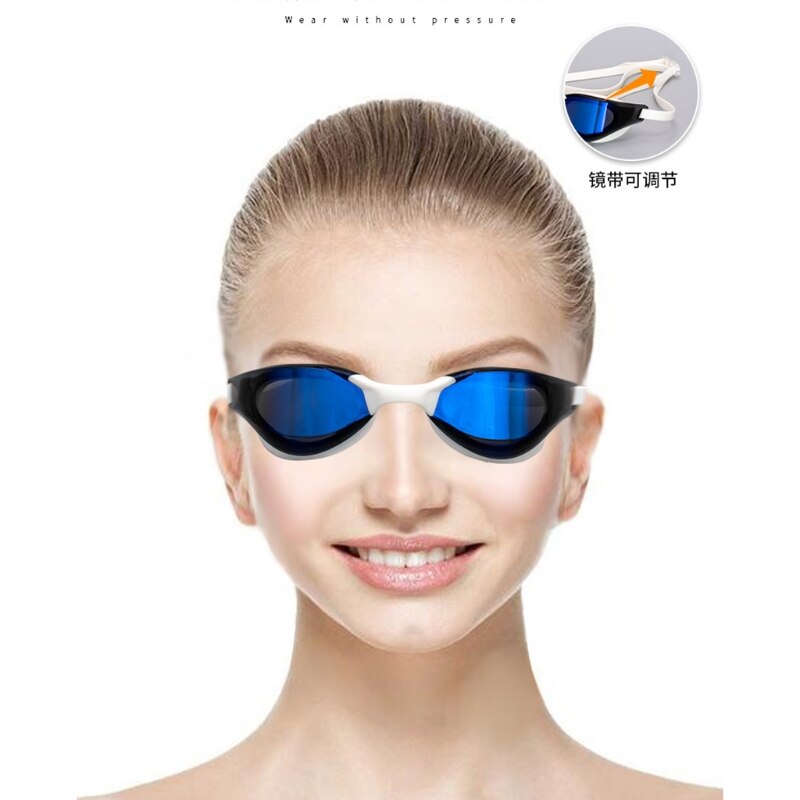 Swimming Goggles, Silicone Swim Goggles UV Protection Watertight Anti-Fog Adjustable Strap Comfortable with Case G32E