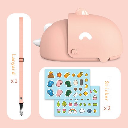 Children hanging neck portable small fan hair dryer mini lazy hanging neck primary school students outdoor pocket electric fan: Pink