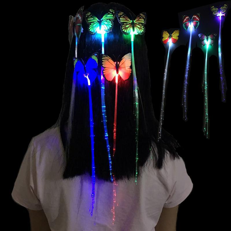 1Pc/2 sztuk/5 sztuk doprowadziło migające pasmo włosów świecące luminescencyjne szpilka ozdoba robić włosów dziewczyny doprowadziło Novetly zabawki przyjęcie noworoczne boże narodzenie