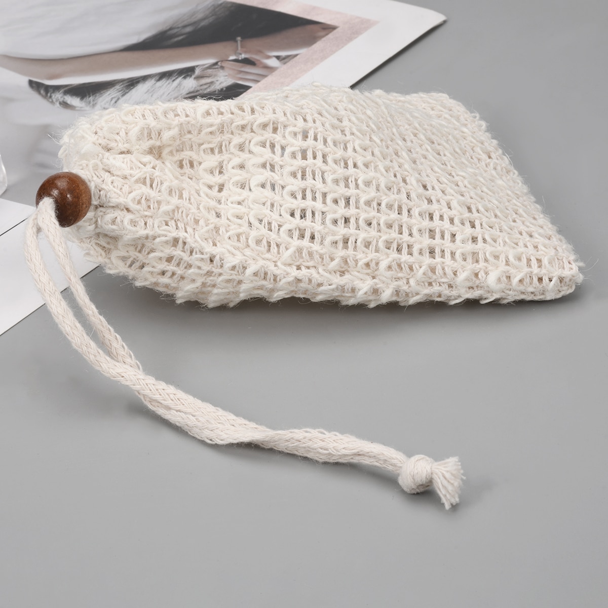 5/4/3 st sisal hampa tvålpåse blister skum tillverkare mesh med dragsko tvål nät skumning lätt bubbla mesh väska badrum skum-maker