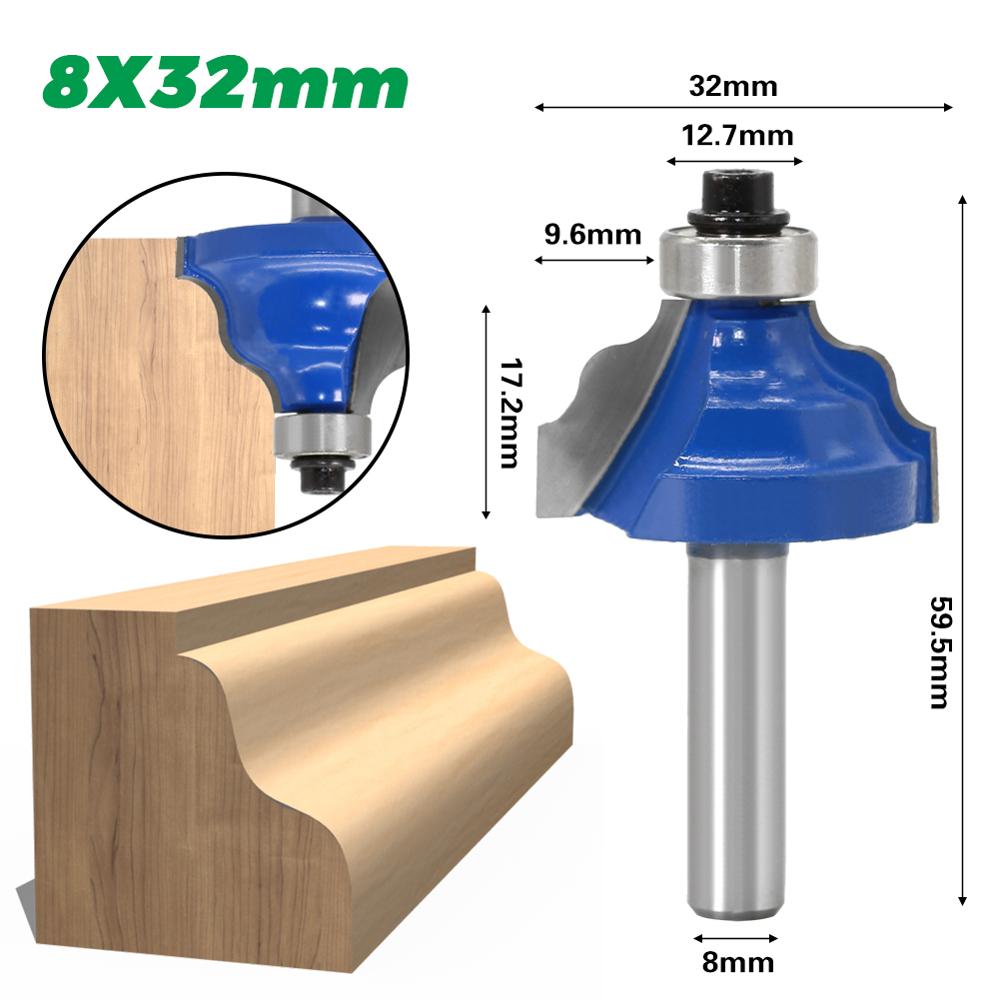 1pc 8mm" Shank Wavy Edge Molding Router Bit C3 Carbide Tipped Wood Cutting Tool woodworking router bits: 8X32mm