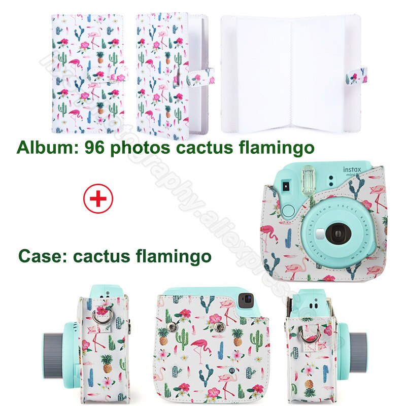 Samma album &amp; pu läderfodral i par för fujifilm instax mini 9 8 kamera, fujifilm instax minifilmer
