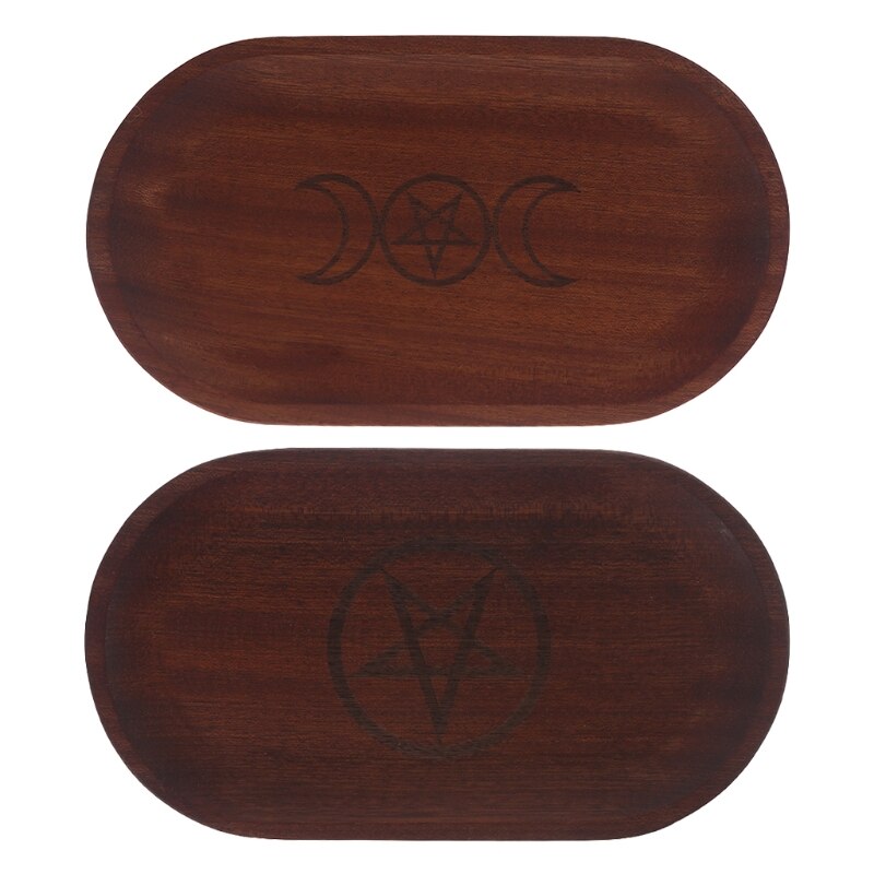 Mini Serving Trays Oval Wood Natural Dessert Cup Plate Small Wooden Cheese Plates for Jewellery Key Coin Tableware Decor