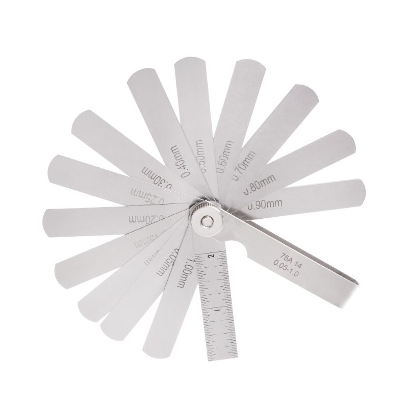 25 lâmina 0.05-1mm calibre de feeler calibre calibre de medição de espessura ferramenta de enchimento de diferença métrica