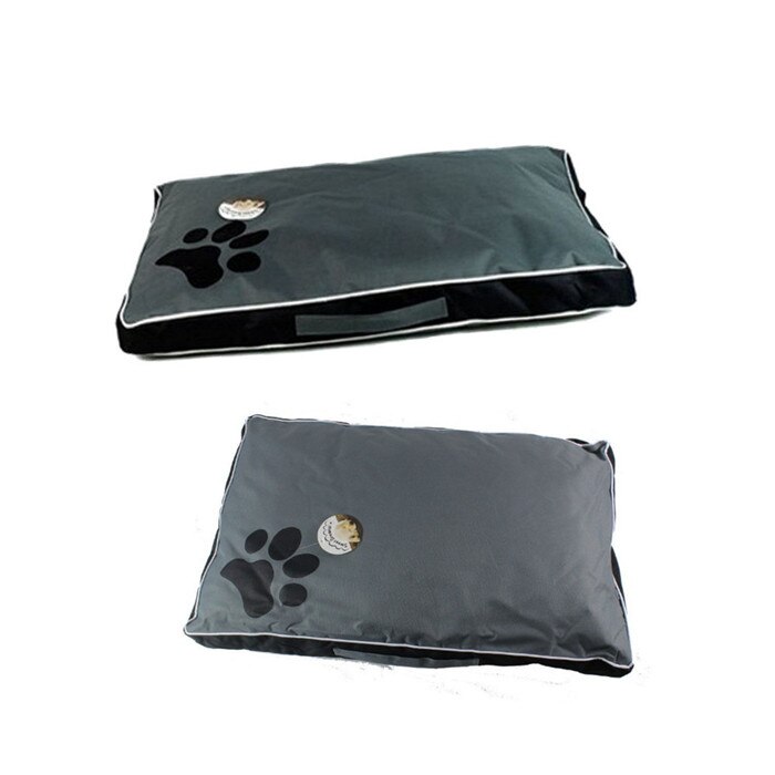 Camas grandes impermeables para perros, sofá cuadrado, almohada para husky y labrador, casa de gatos: black / 85X55X8CM