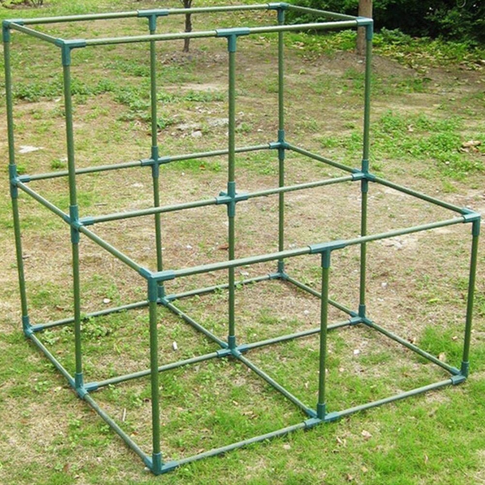 10PCS Greenhouse Frame Connectors Canes Connectors Pillar Plant Stakes Gardening Framework Building Awning Pipe Pole Garden Tool