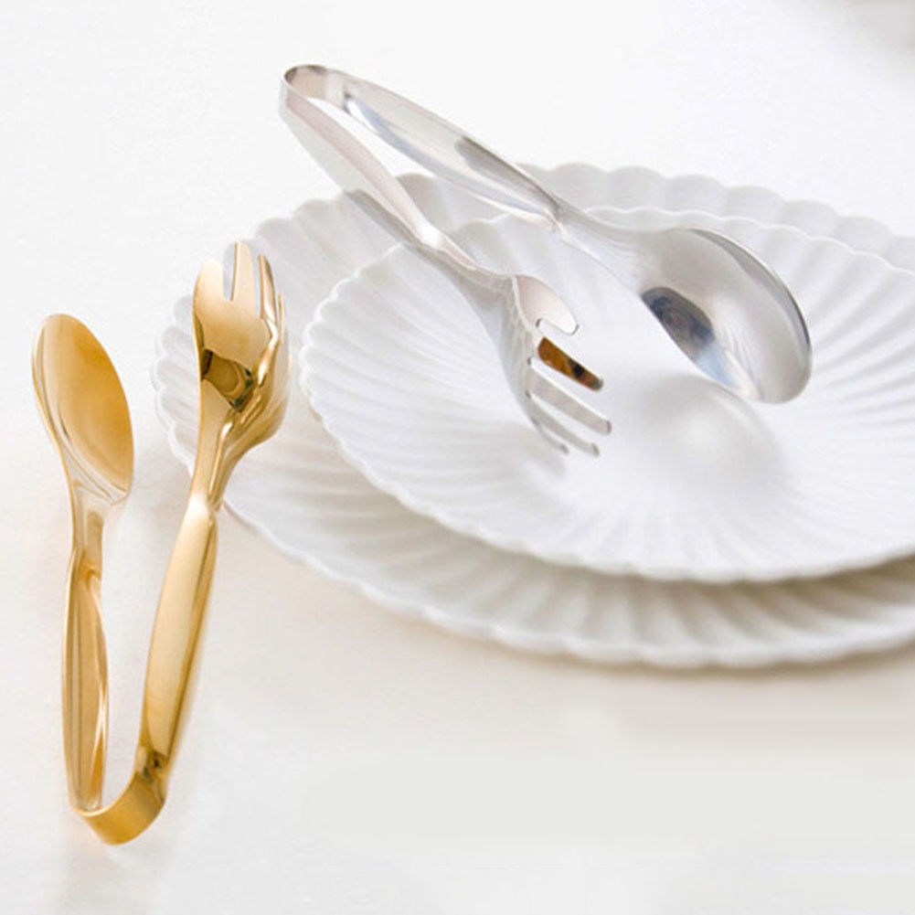 Edelstahl Lebensmittel Zange Gold Splitter Küche Utensilien Buffet Kochen Werkzeuge BBQ Clips Brot Steak Tong Clip Küche Zubehör