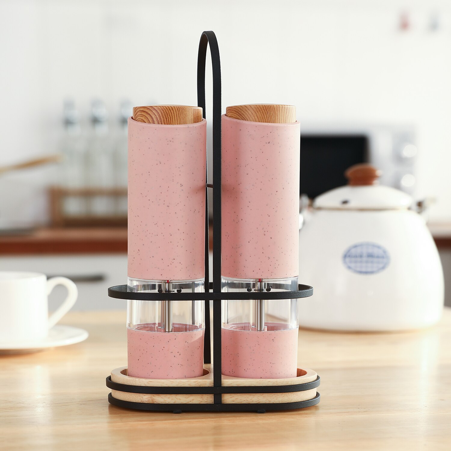 Colorful Manual Automatic Salt And Pepper Grinder Set Ceramic Salt Shaker Grinder Electric Salt Pepper Mill Parts: Dark Grey