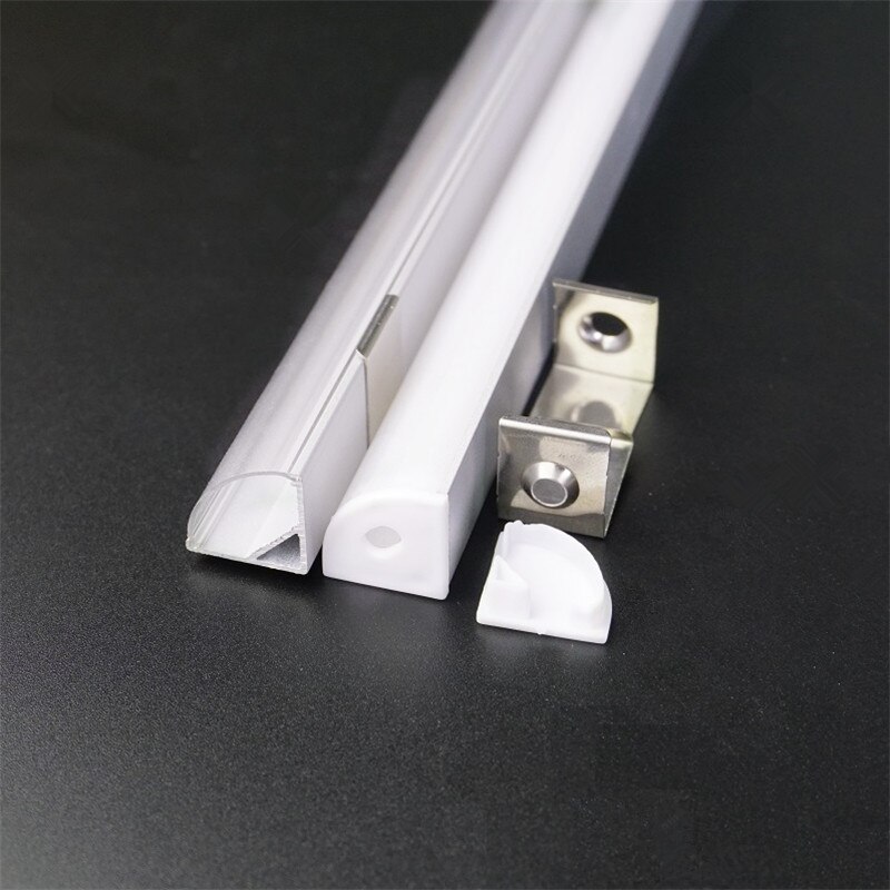 20inch 50cm corner profile ,16x16mm V shape led aluminium profile ,10mm 5V 12V 24V Strip channel,45 degree bar light housing: milky cover profile