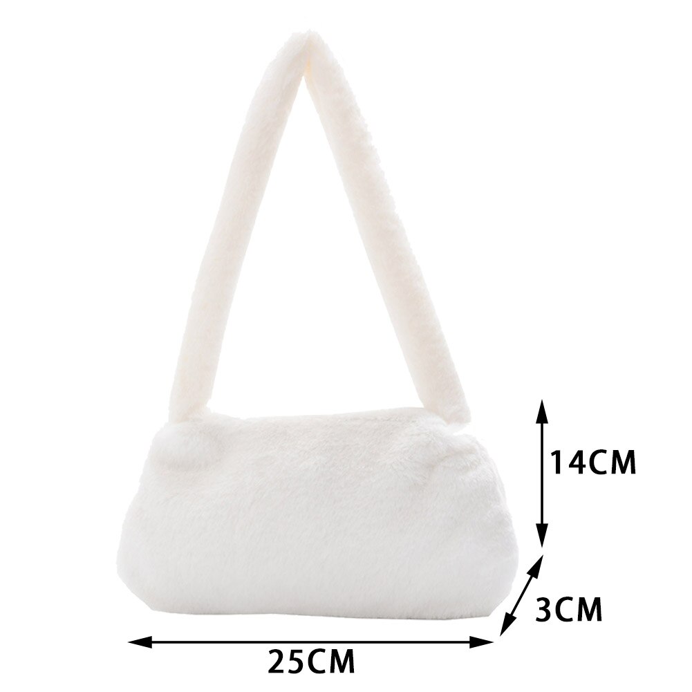 Winter Schulter Unterarm Tasche Weibliche Plüsch Herbst Handtasche Kleine Plüsch Weiche Warme Fell Tote Geldbörse für Frauen Trend