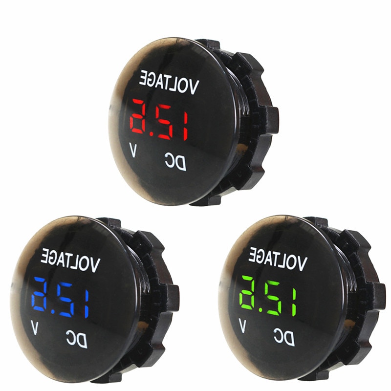 Voltmètre numérique LED ampèremètre voiture moto camion DC 5V-48V panneau tension mètre testeur batterie capacité affichage sur interrupteur