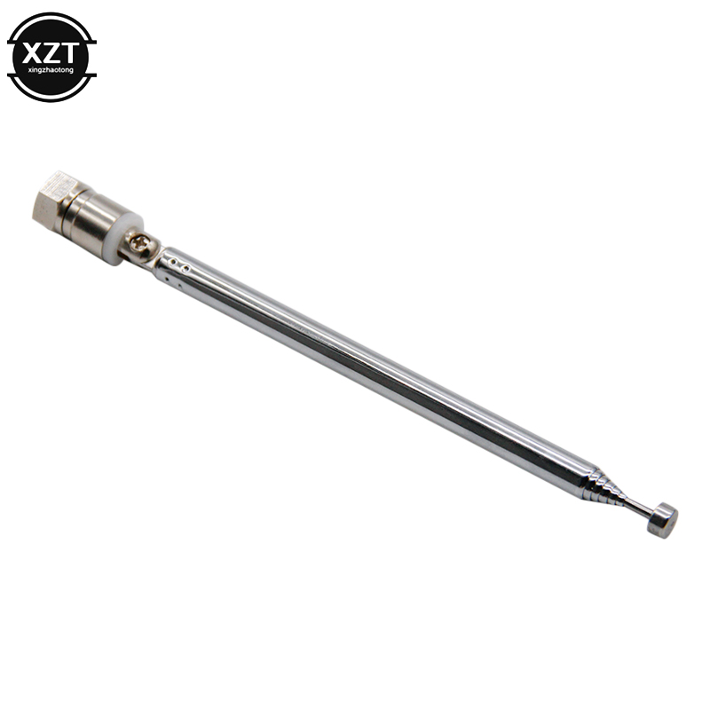 F Type Radio TV Antenna 7 Section Telescopic Aerial Replacement Connector For TV AM FM Radio Cable 21-98cm