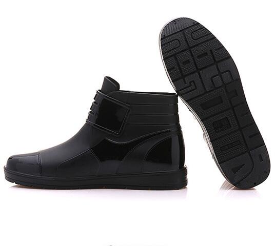 Aleafalling pvc wodoodporne kalosze wodoodporne płaskie z butami męskimi przeciwdeszczowymi dla obu płci gumowe botki robić kostki z klamrą botas  m014