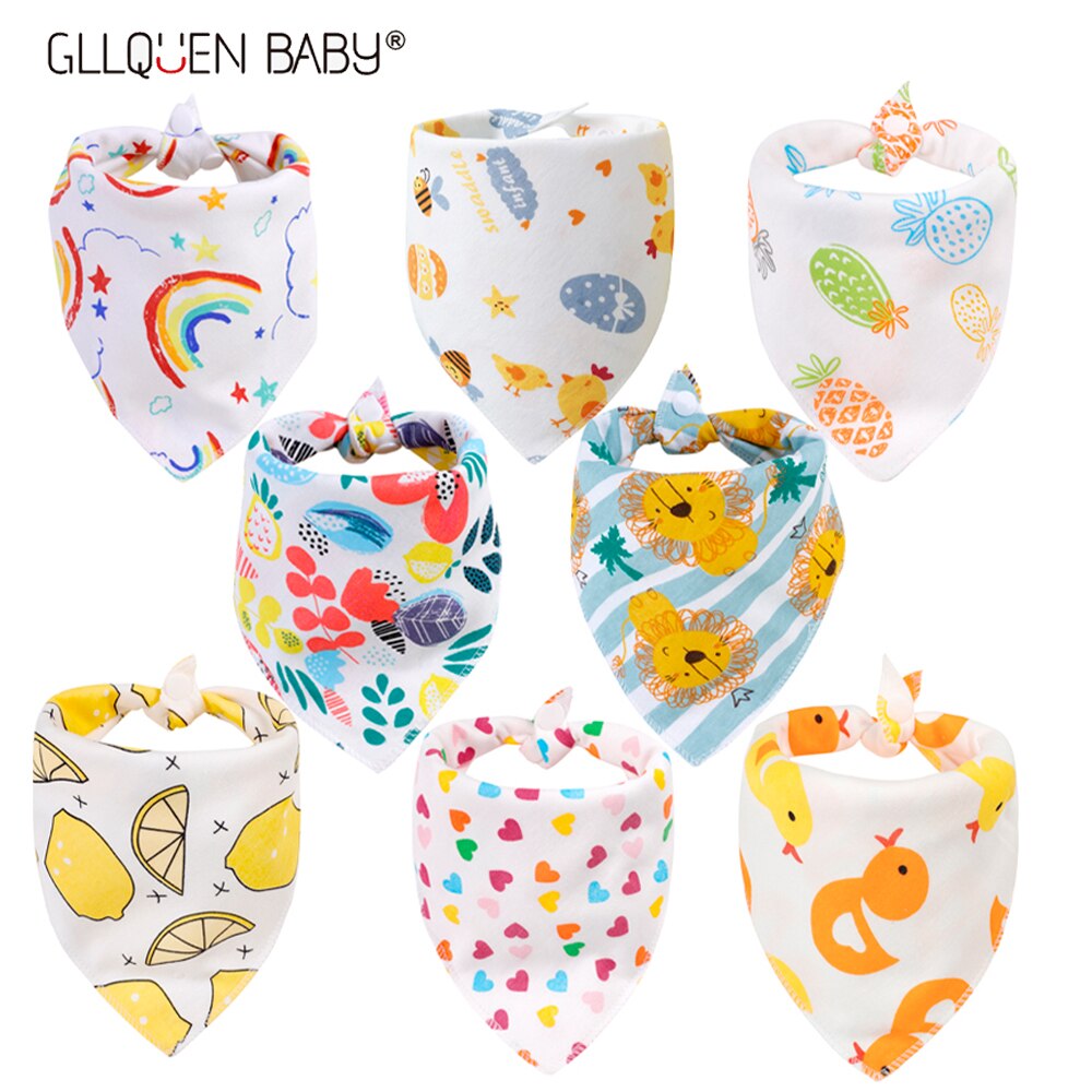 8 Stks/partij Pack Baby Bandana Kwijlen Slabbetjes Aankomst Kleur Super Zachte Bandana Slabbetjes Voor Jongens &amp; Meisjes 100% Organische katoen Zomer Slabbetjes