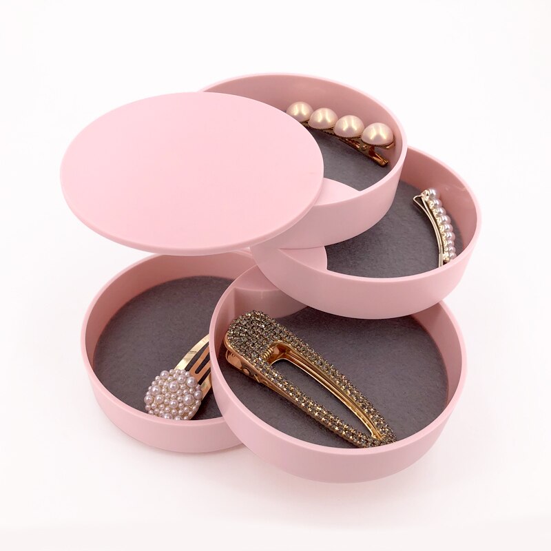 Joyero con 4 pisos para mujer, caja de almacenamiento de joyas giratorio, con bandeja y tapa, de y a la , de cumpleaños