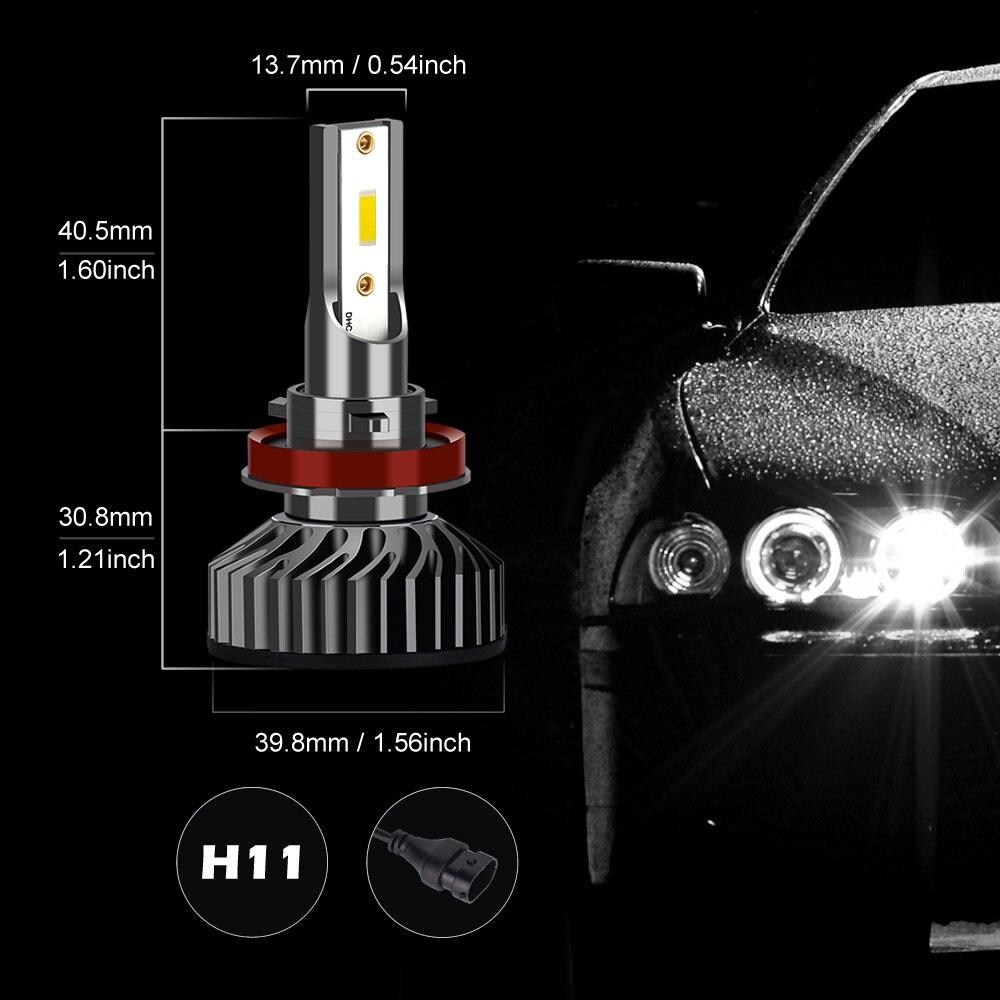 Hillpow Auto Scheinwerfer H7 LED H4 LED H1 H11 H3 H13 H27 880 9006 9007 72W 6500K 12V Auto 1860 Chip Nebel Glühbirne