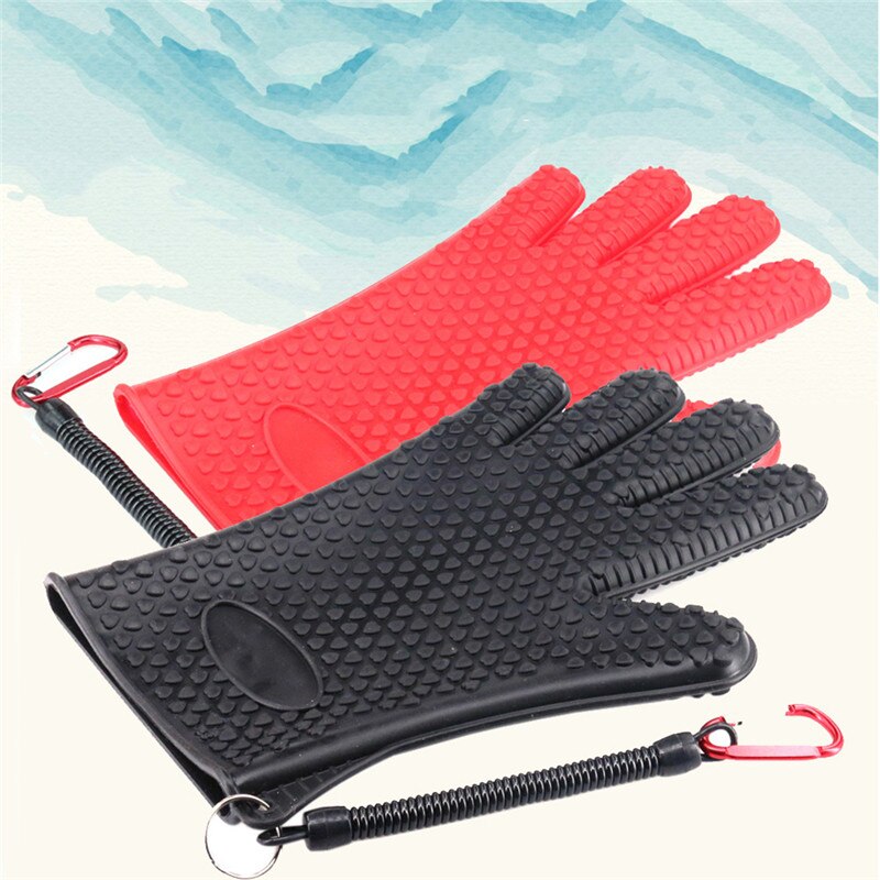 1 Pc Fishing Gloves Anti-skid Gloves Catch Fish Thickening Rubber Outdoor Fishing Gear Tackle Gloves Fishing Tools