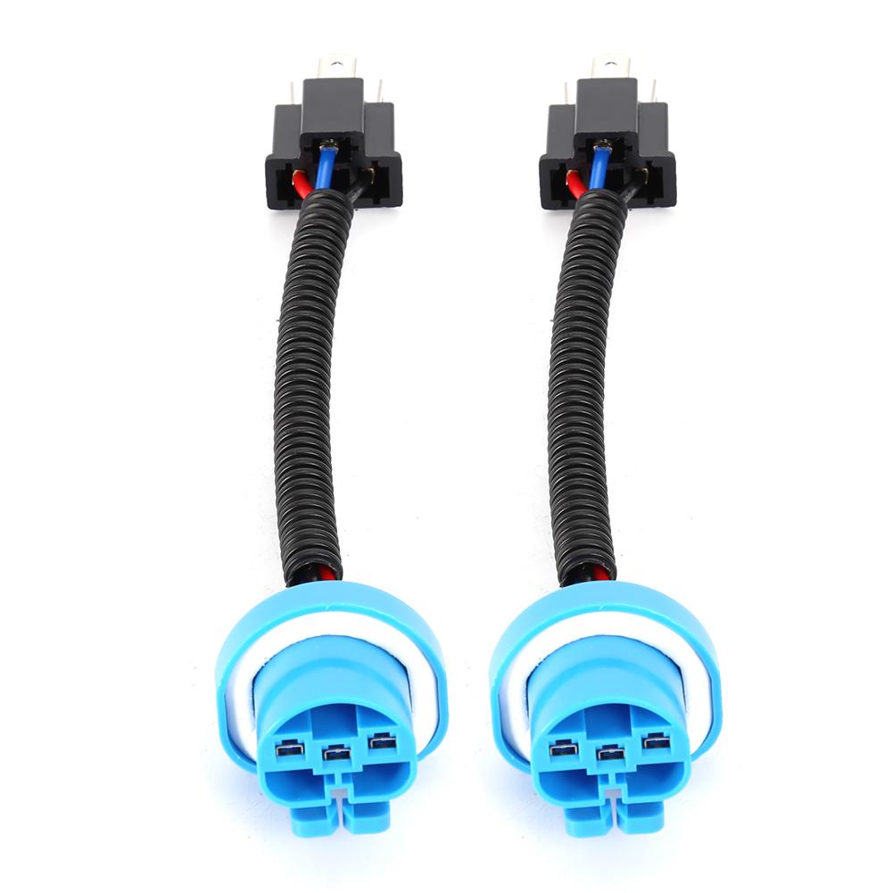 Kontakt 2 stk 9007 hann til  h4 hunnplugg hovedlyskonverteringskabel ledningskontakt adapter usb-kontakt