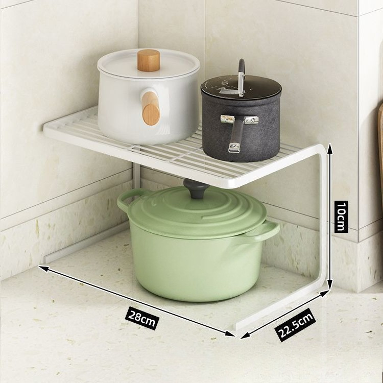 Kitchen Desktop Layered Rack Countertop Shelf Pot Rack Artifact Cabinet Pot Cabinet Storage Multi-layer baffle broken grid: Light Grey