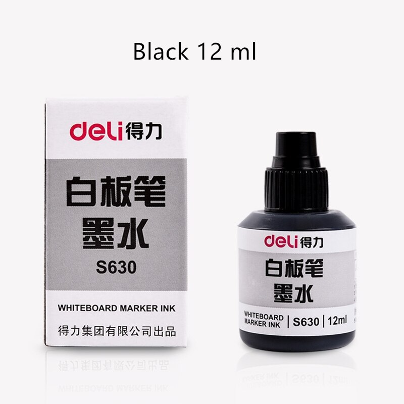 12ml whiteboard pen ink,whiteboard pen replenisher,3-color easy-to-erasable whiteboard pen ink,office stationery: Black 12ml