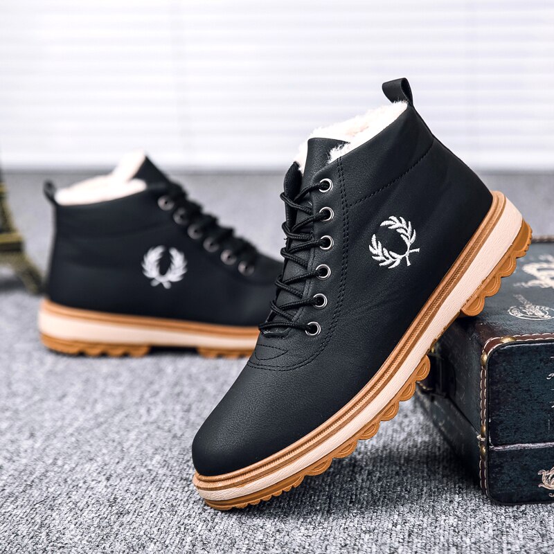 Heren vintage laarzen casual heren laarzen heren herfst werkschoenen lange sport heren zwart heren leer voor