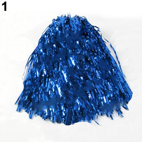 Pompones metálicos para competición deportiva de baile, pompones de porristas, pelota de flores para partidos de fútbol y baloncesto, 1 unidad: Azul