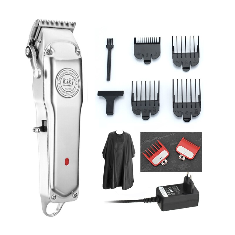 KIKI NEWGAIN Rechargeable All Metal Hair Clipper Cordless Electric Hair Trimmer Haircut Beard Shaver Machine