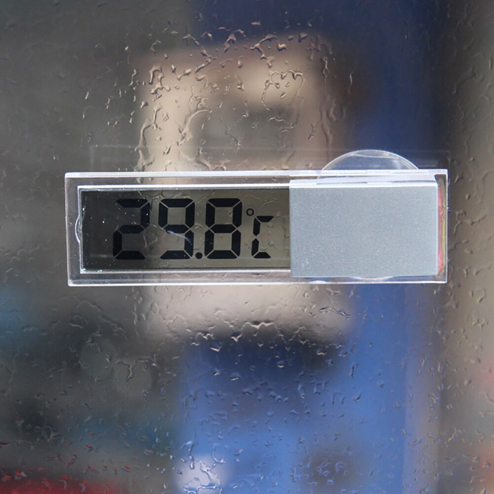 Auto Voertuig Zuignap Elektronische Digitale Transparant Lcd Display Thermometer Auto/Indoor Digitale Thermometer Met Zuignap