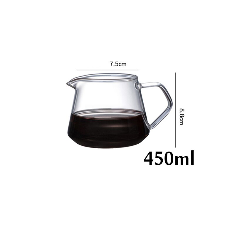 Heat-Resistant Glass Coffee Sharing Pot Coffee Server Coffee Kettle Brewer Barista Percolator: 450ml